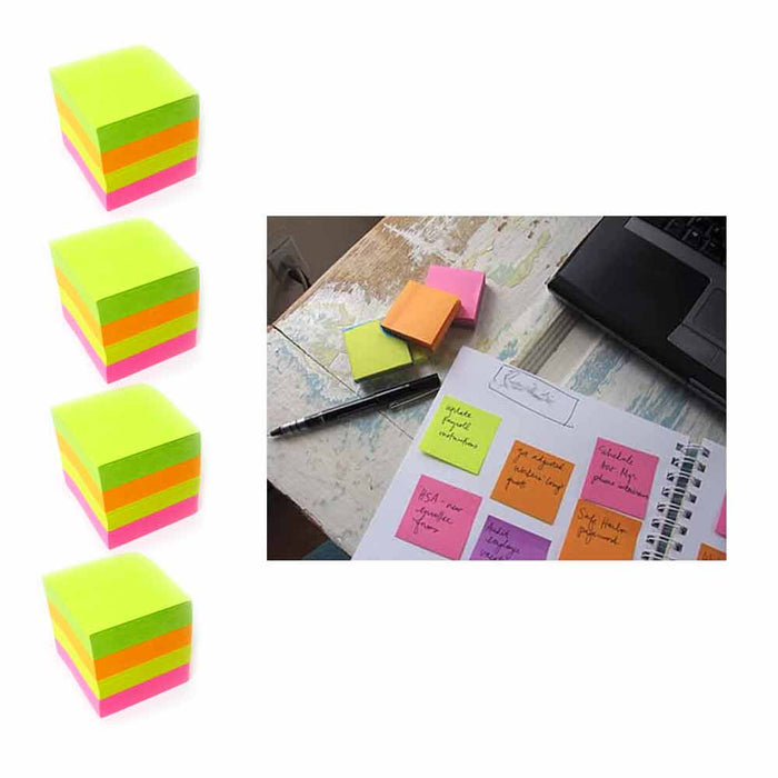1600 Mini Post Sticky Notes Cube 1.5 X1.5 Self Adhesive Memo Pad 3Pk Office  Desk